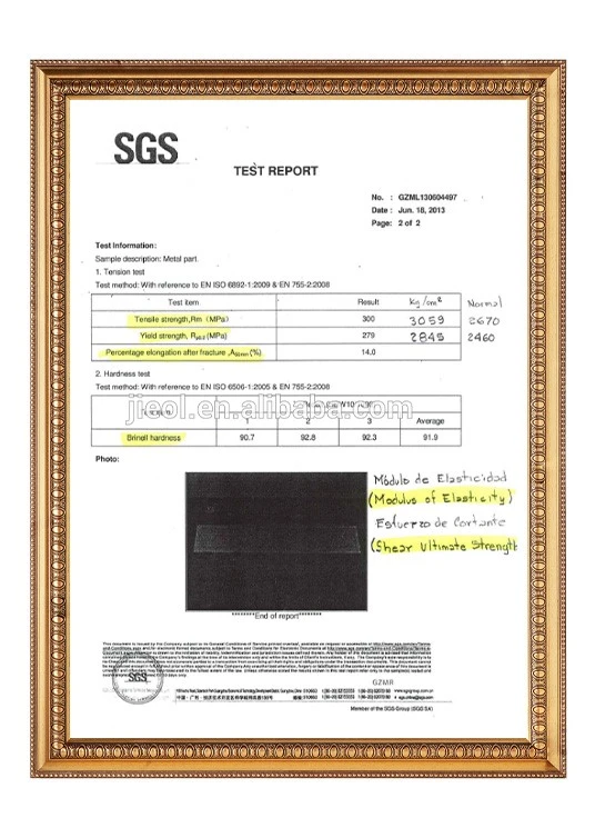 SGS certificate