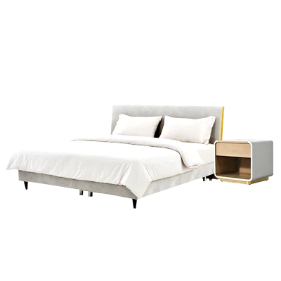 bed, mattress and nightstand bed, mattress and nightstand